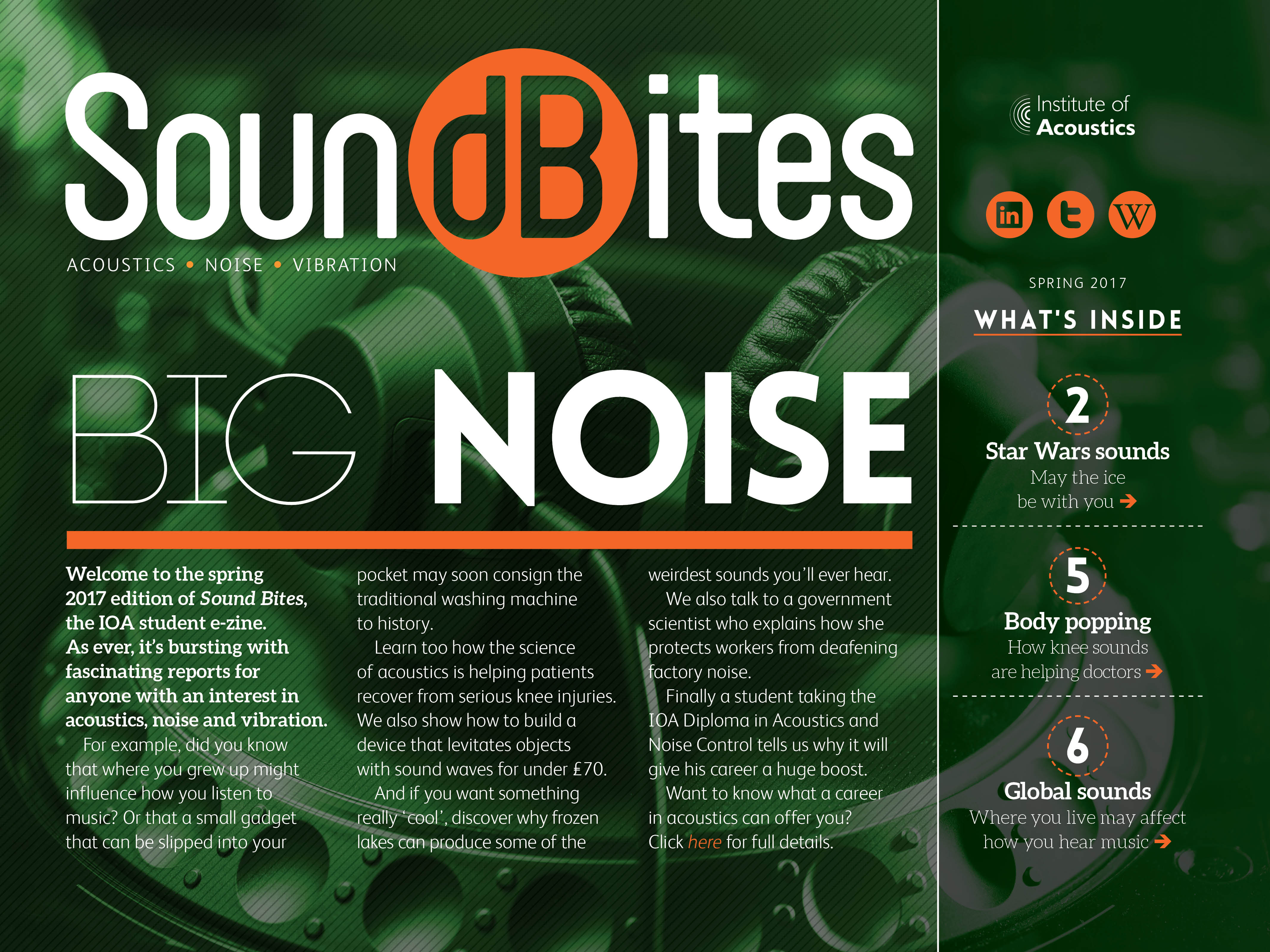 Spring 2017 issue of Sound Bites out Institute of Acoustics